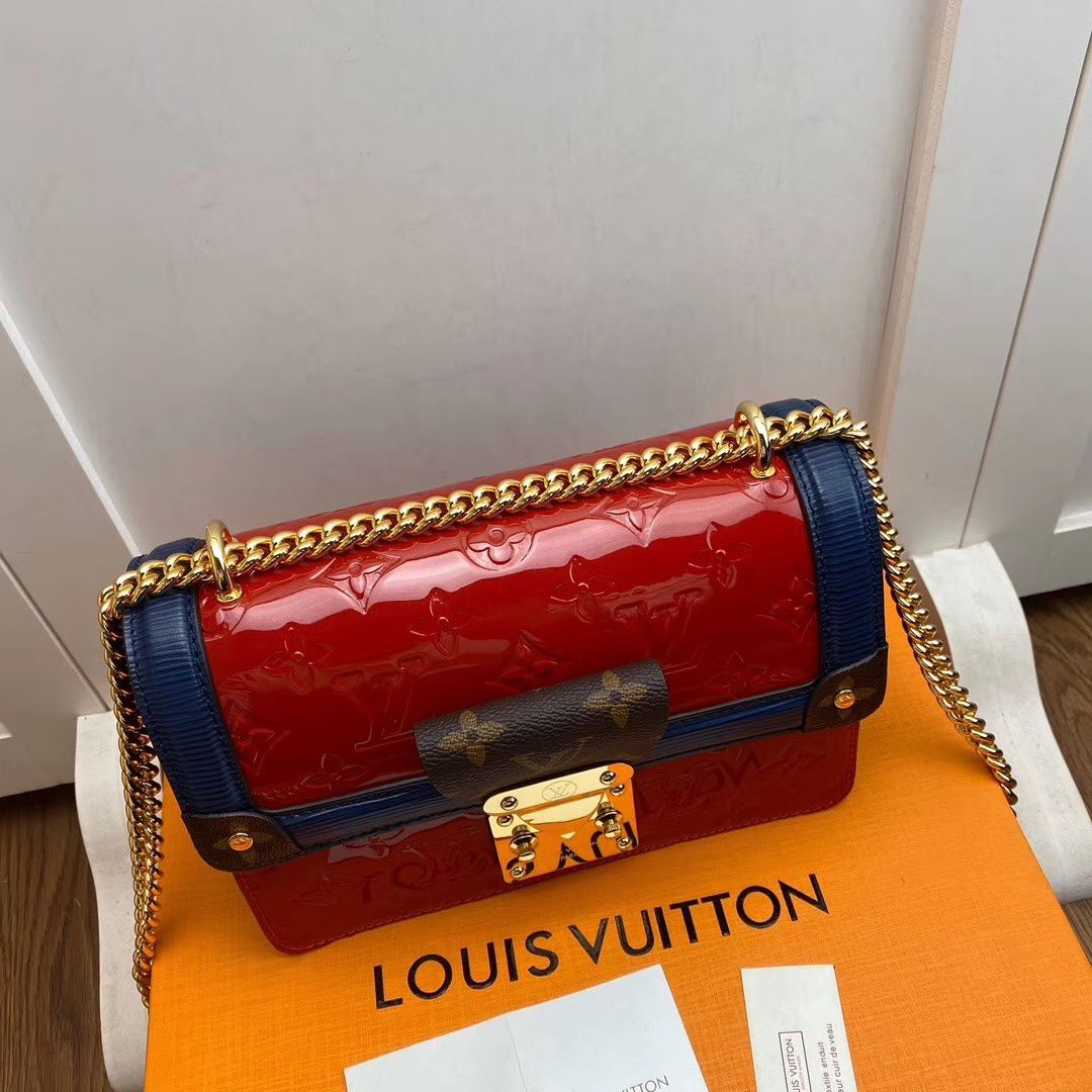 #m90517 l**is V*t*n lv wynwood chain bag-scarlet red