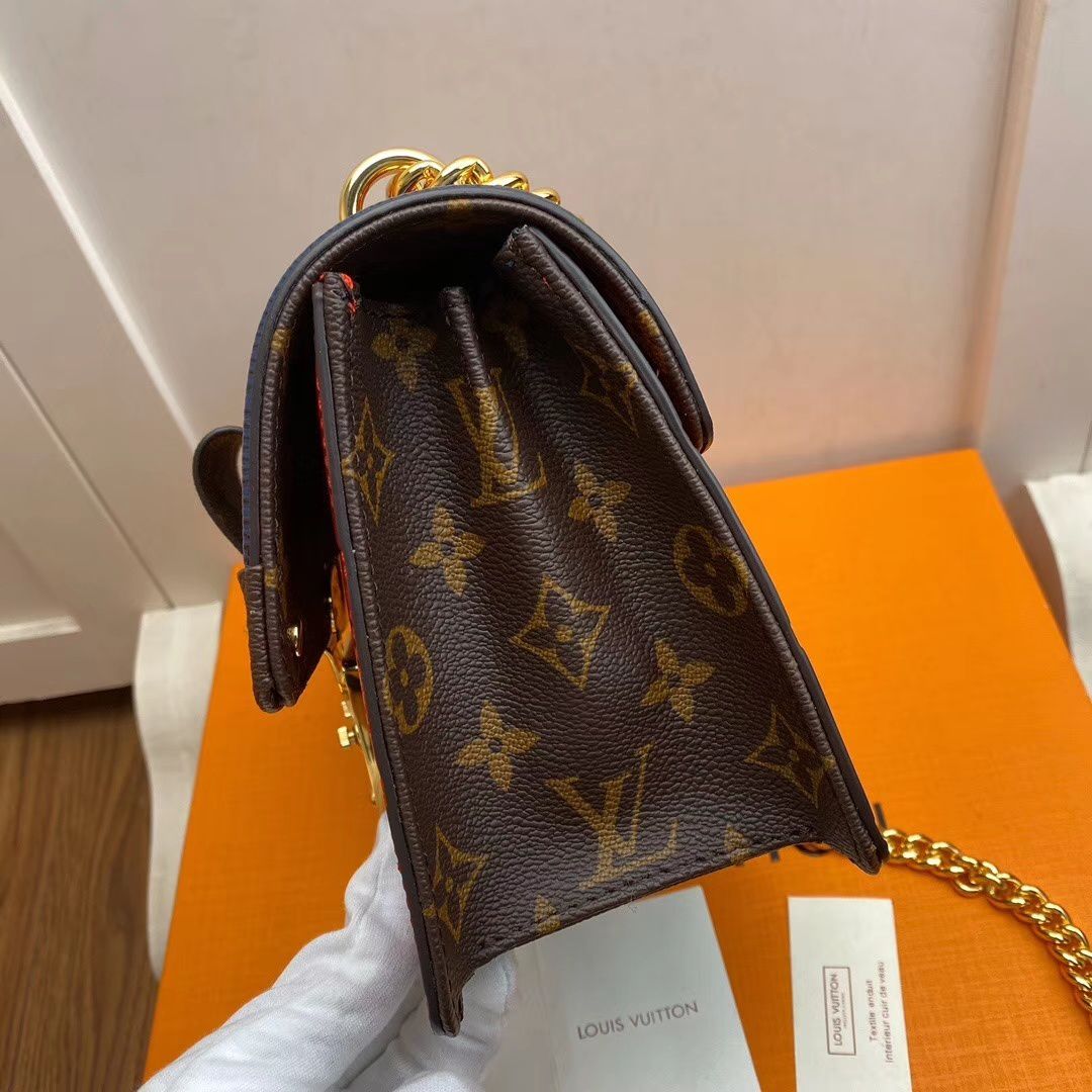 #m90517 l**is V*t*n lv wynwood chain bag-scarlet red