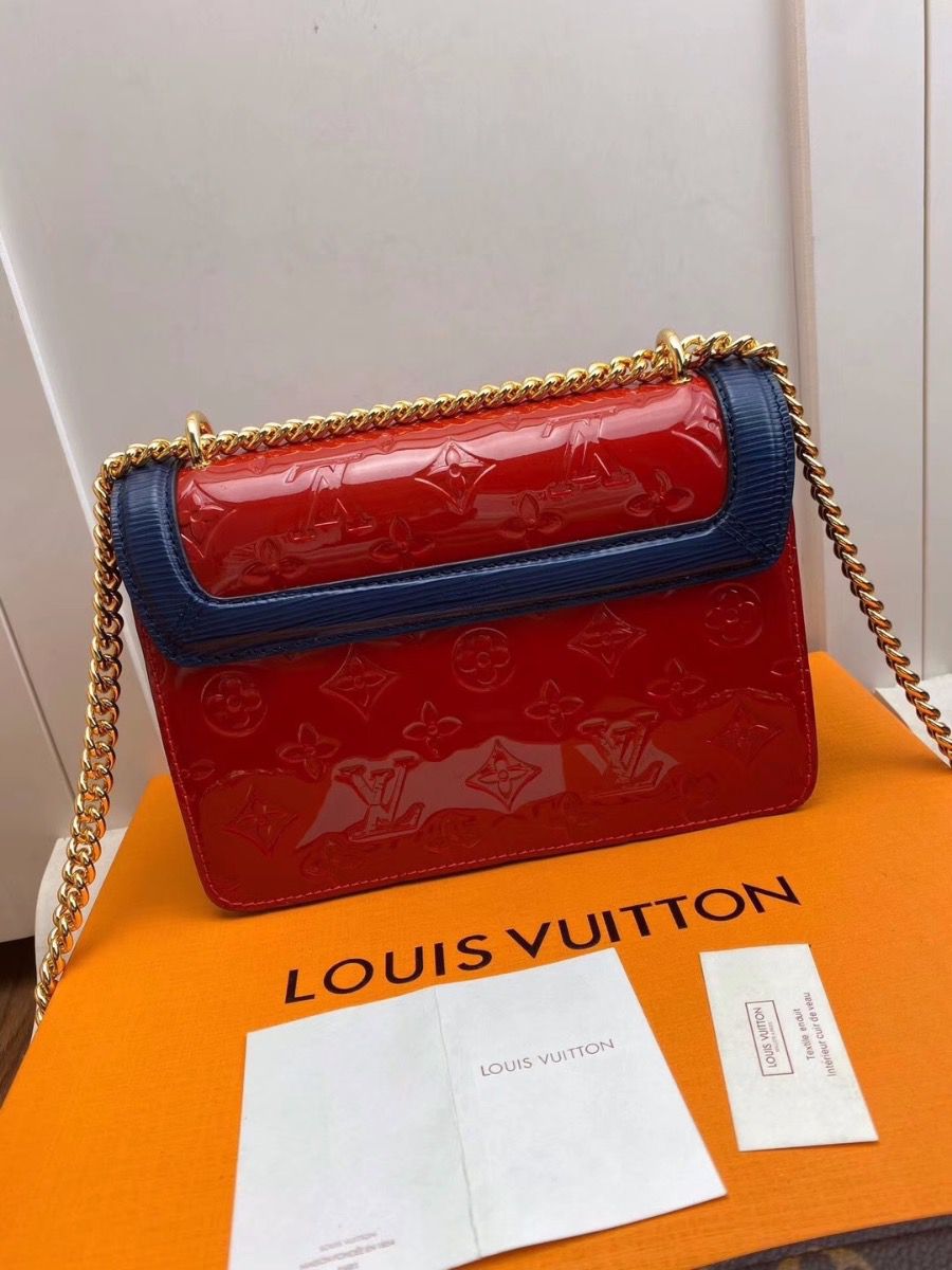 #m90517 l**is V*t*n lv wynwood chain bag-scarlet red