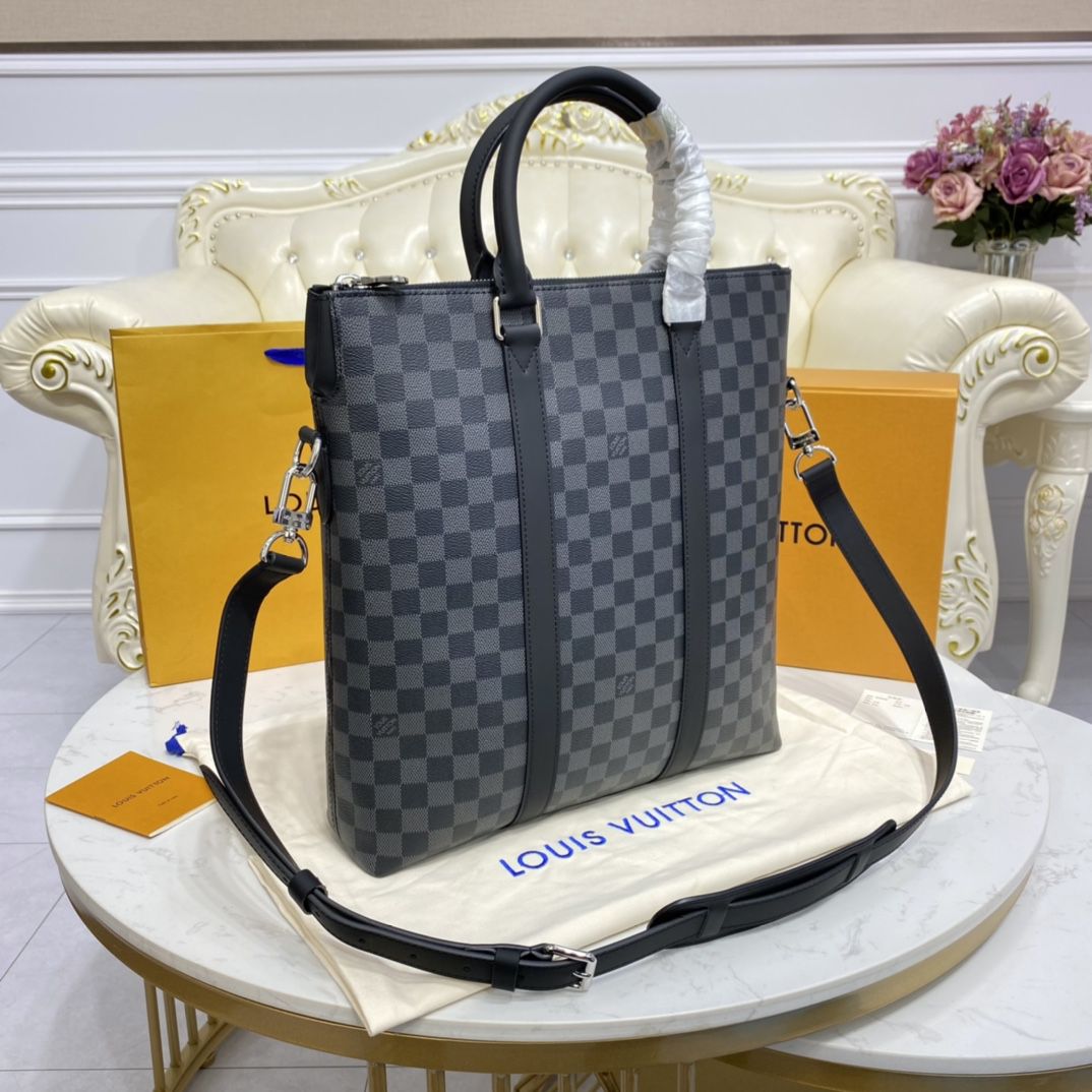 #n40000 l**is V*t*n damier graphite anton tote