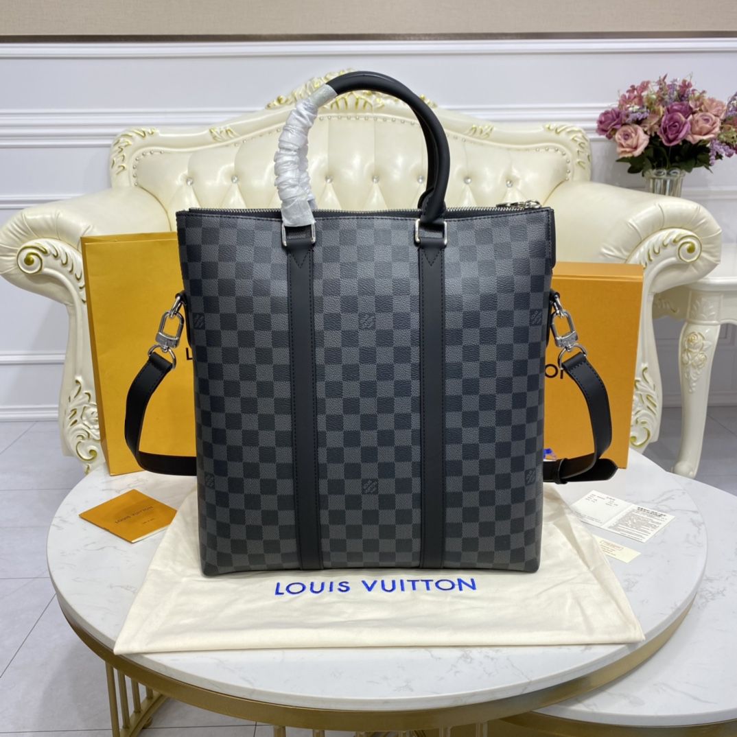 #n40000 l**is V*t*n damier graphite anton tote