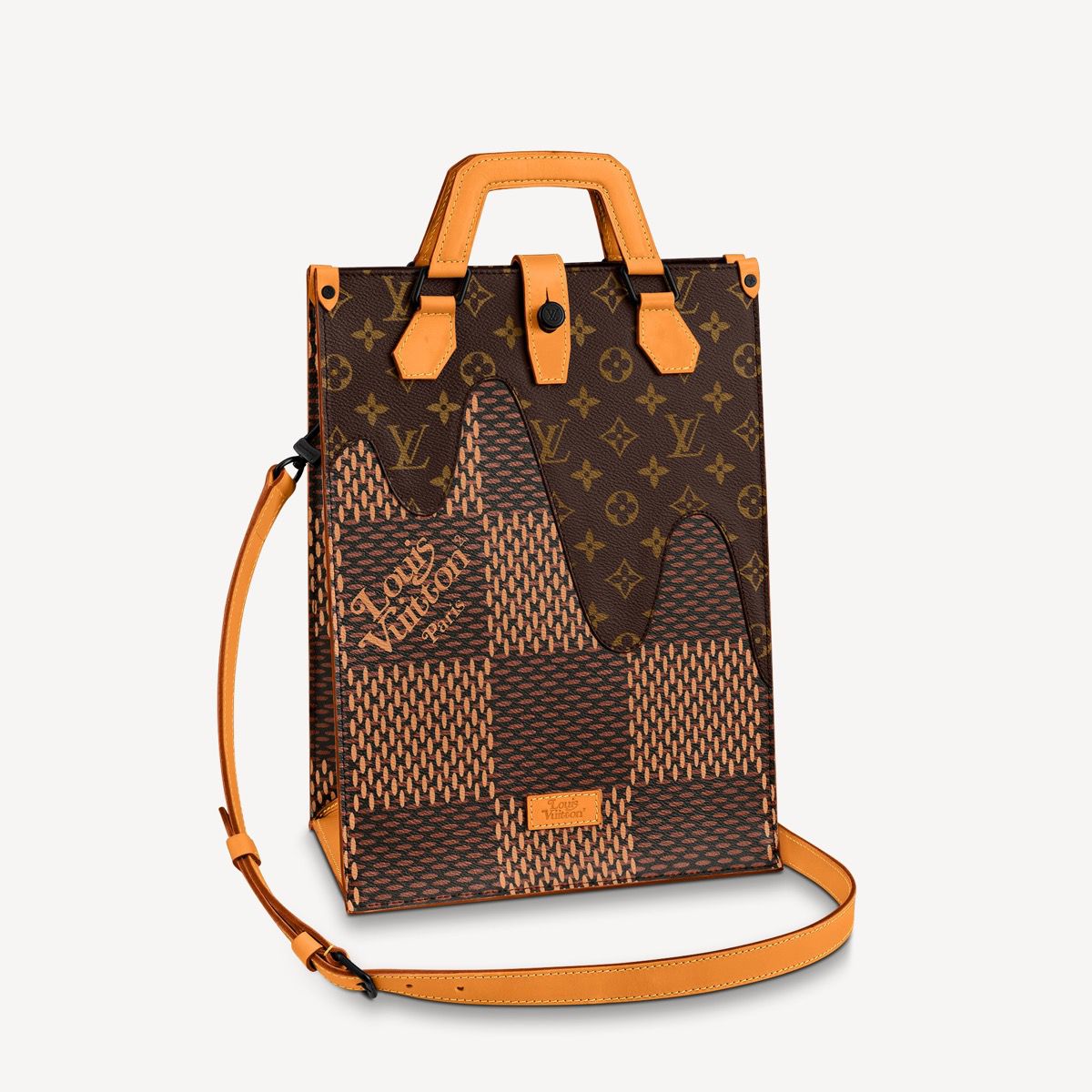 #n40355 l**is V*t*n virgil abloh giant damier ebene and monogram coated mini tote