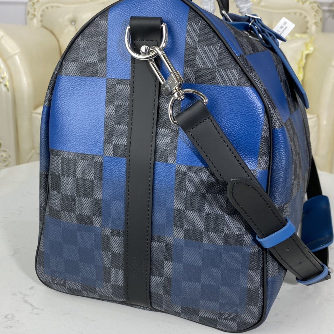 #n40410 l**is V*t*n blue damier graphite giant keepall bandouliere 50
