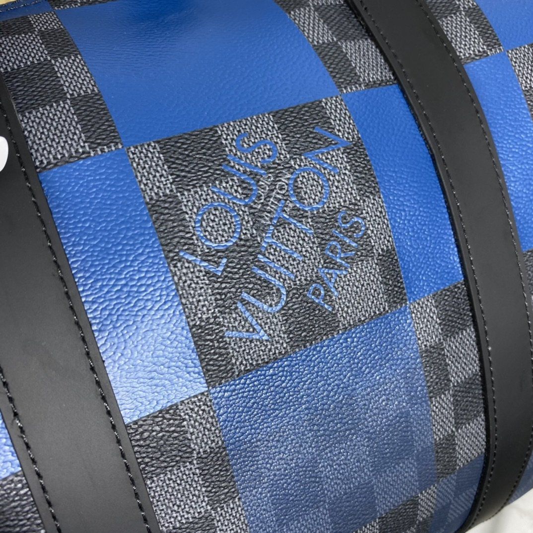#n40410 l**is V*t*n blue damier graphite giant keepall bandouliere 50