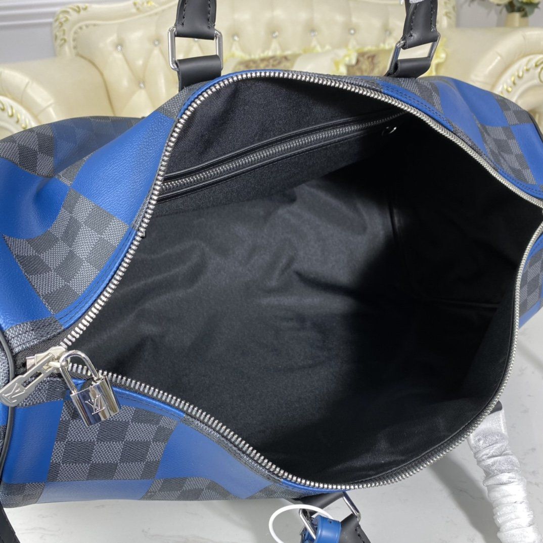 #n40410 l**is V*t*n blue damier graphite giant keepall bandouliere 50