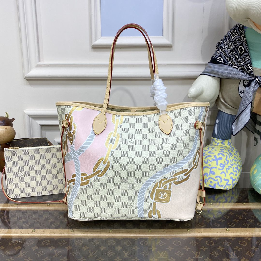 #n40471 l**is V*t*n damier azur neverfull mm tote bag