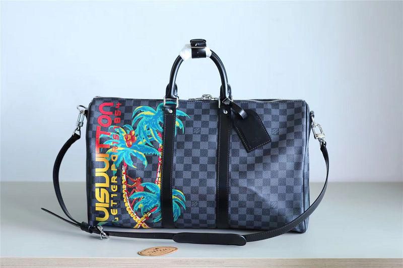 #n50002 l**is V*t*n 2018 keepall bandoulière 45-damier cobalt canvas