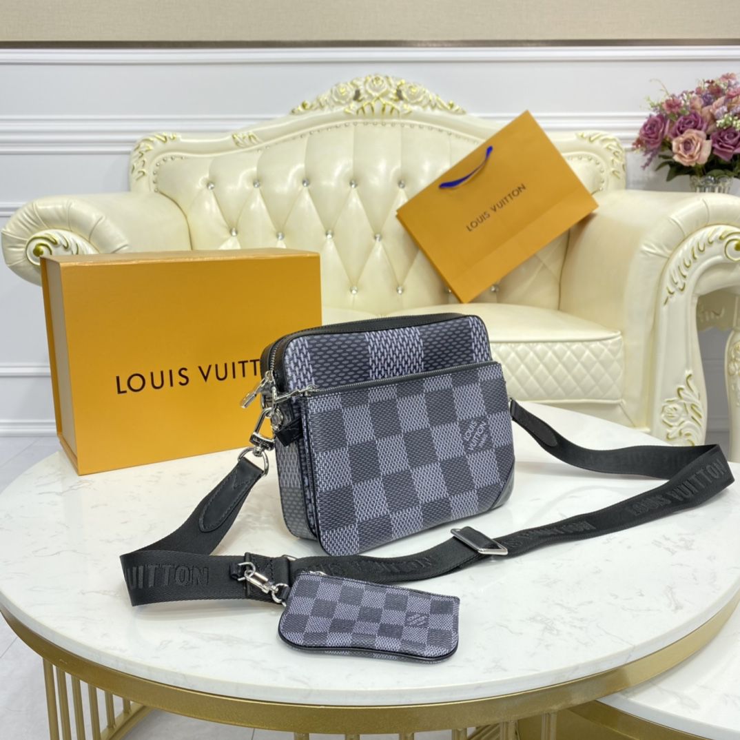 #n50017 l**is V*t*n damier graphite trio messenger