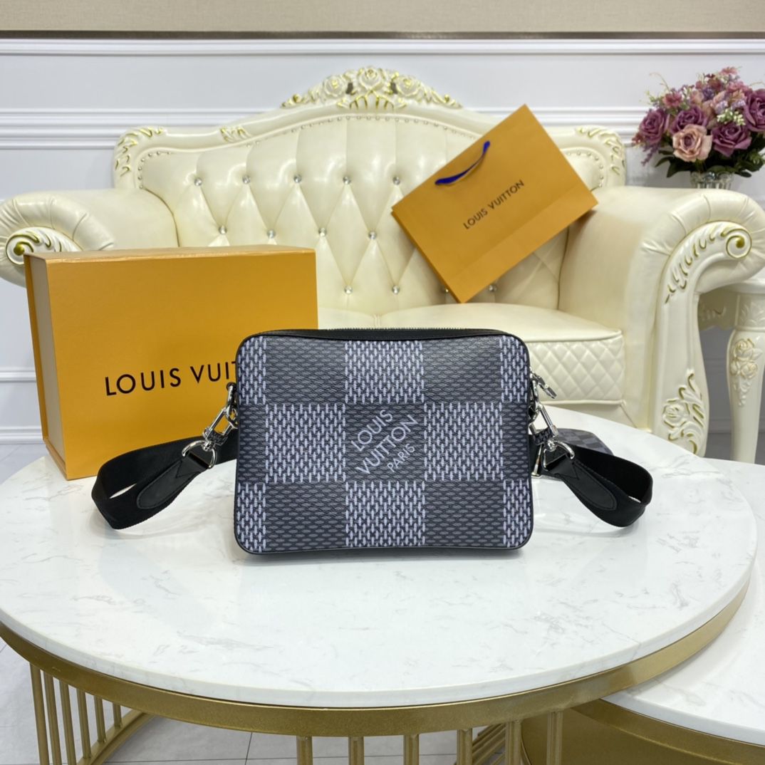 #n50017 l**is V*t*n damier graphite trio messenger