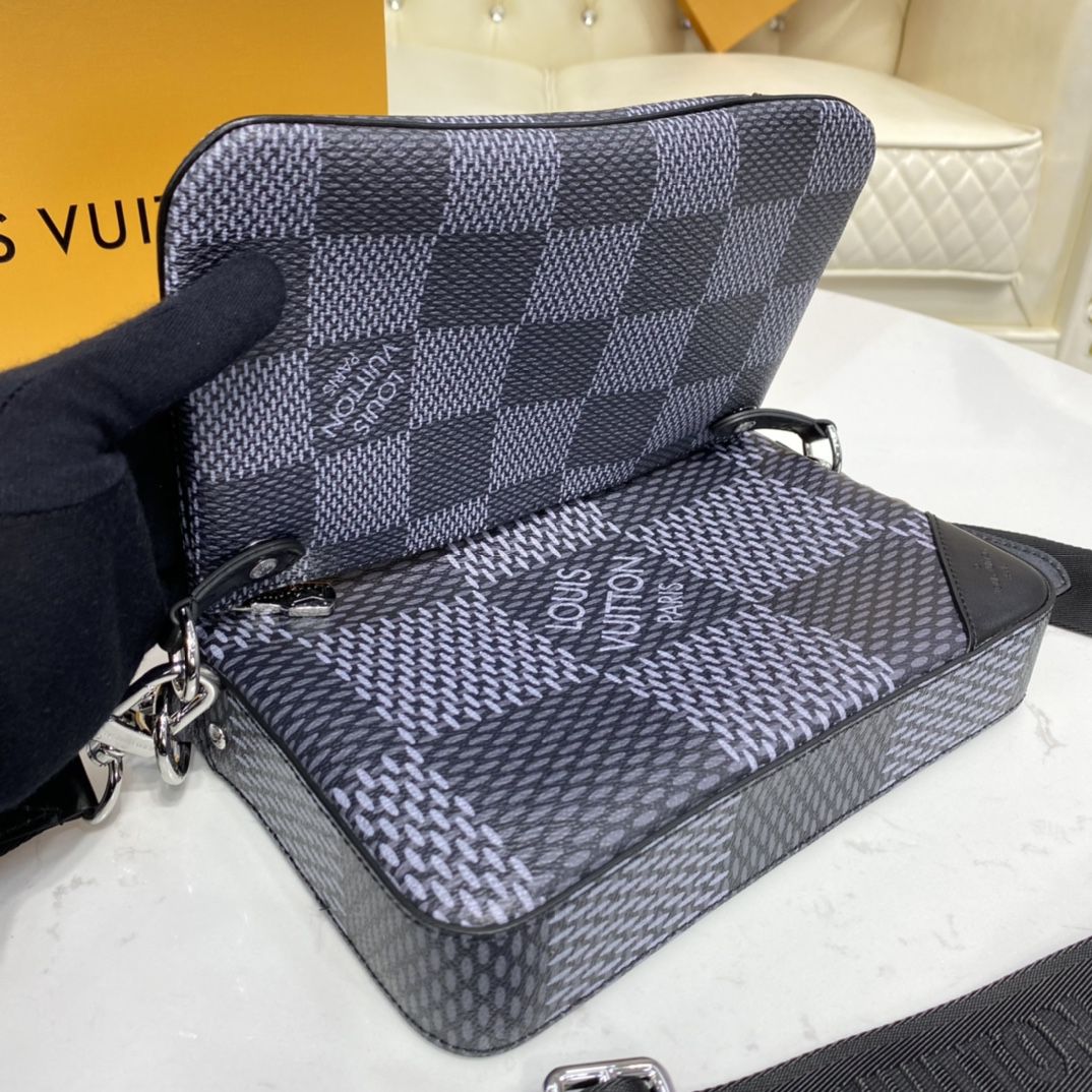 #n50017 l**is V*t*n damier graphite trio messenger