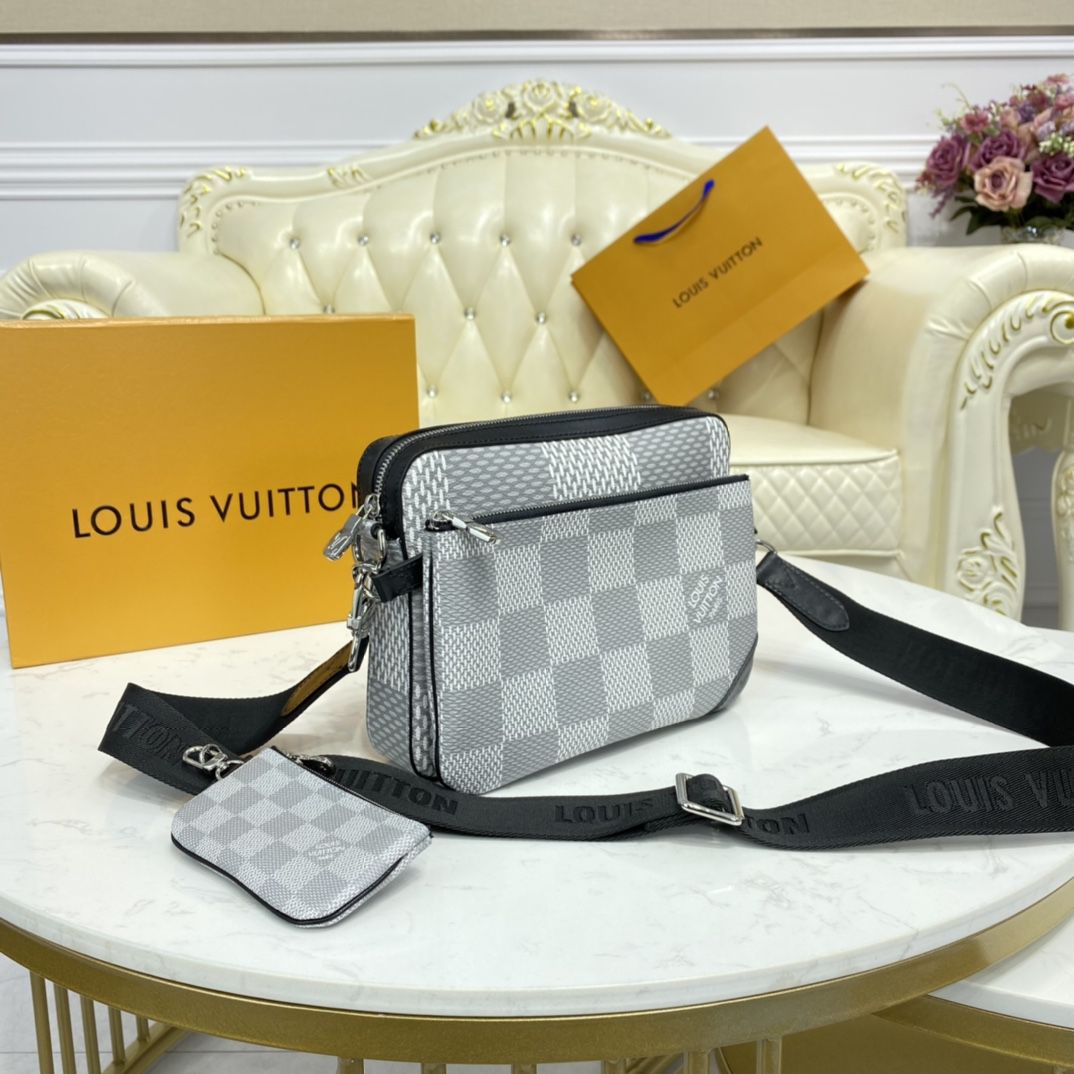 #n50027 l**is V*t*n damier graphite trio messenger