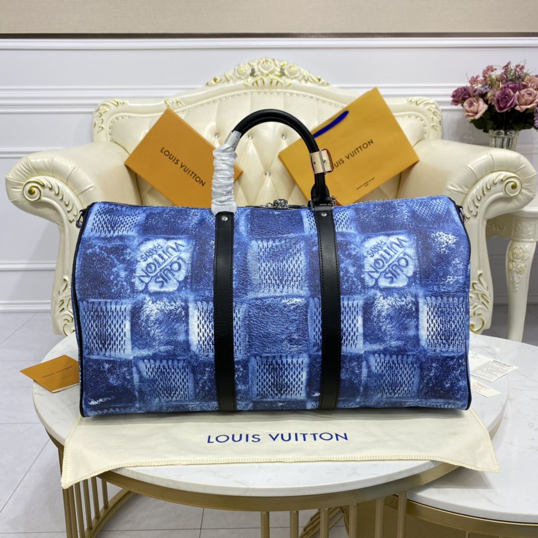 #n50059 l**is V*t*n damier salt canvas keepall bandouliere 50