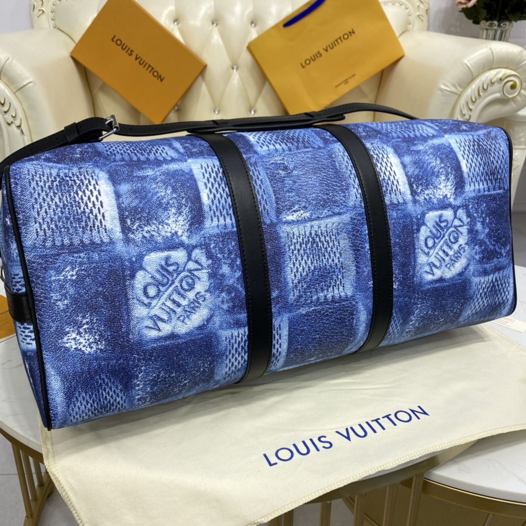 #n50059 l**is V*t*n damier salt canvas keepall bandouliere 50