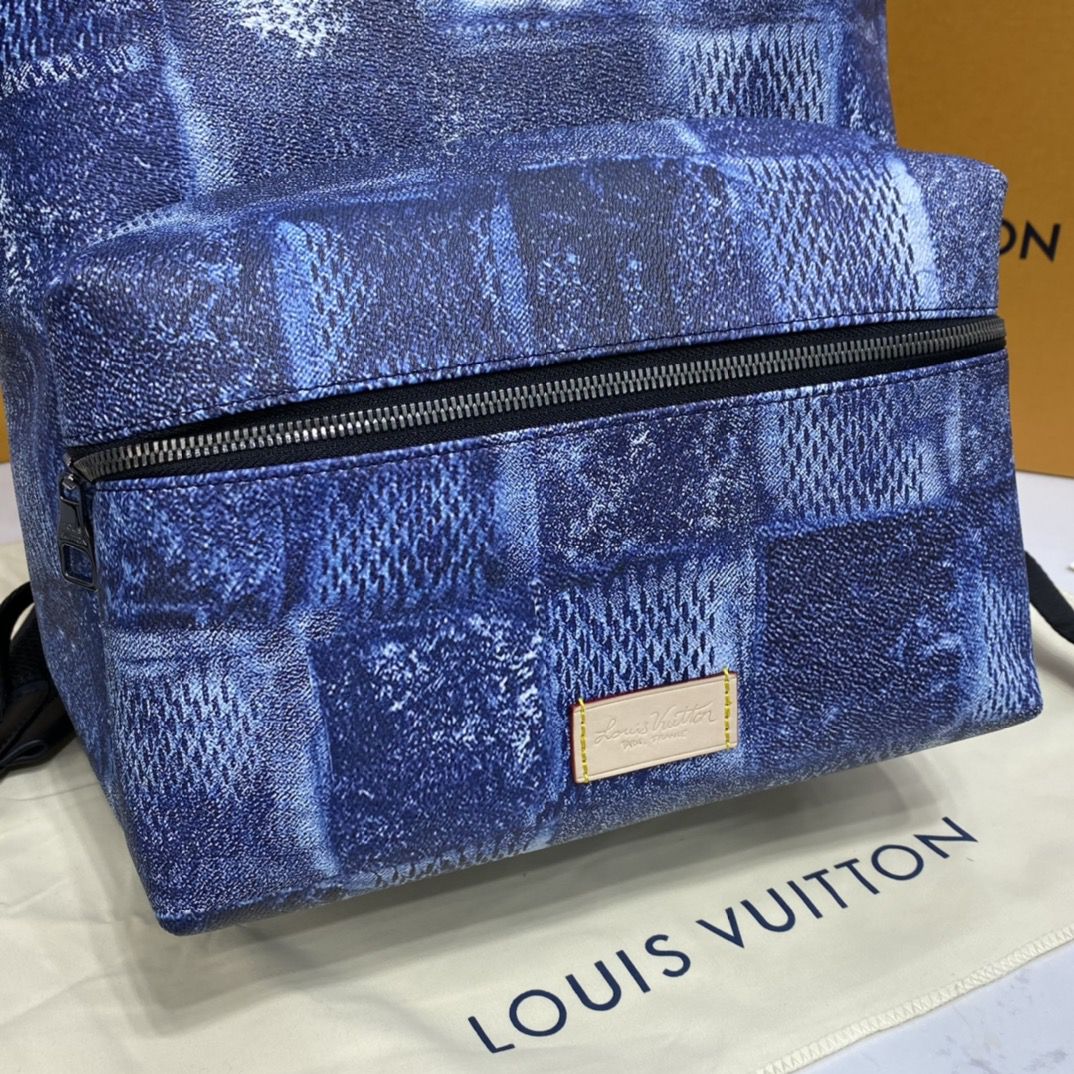 #n50060 l**is V*t*n damier salt canvas discovery backpack-ocean blue