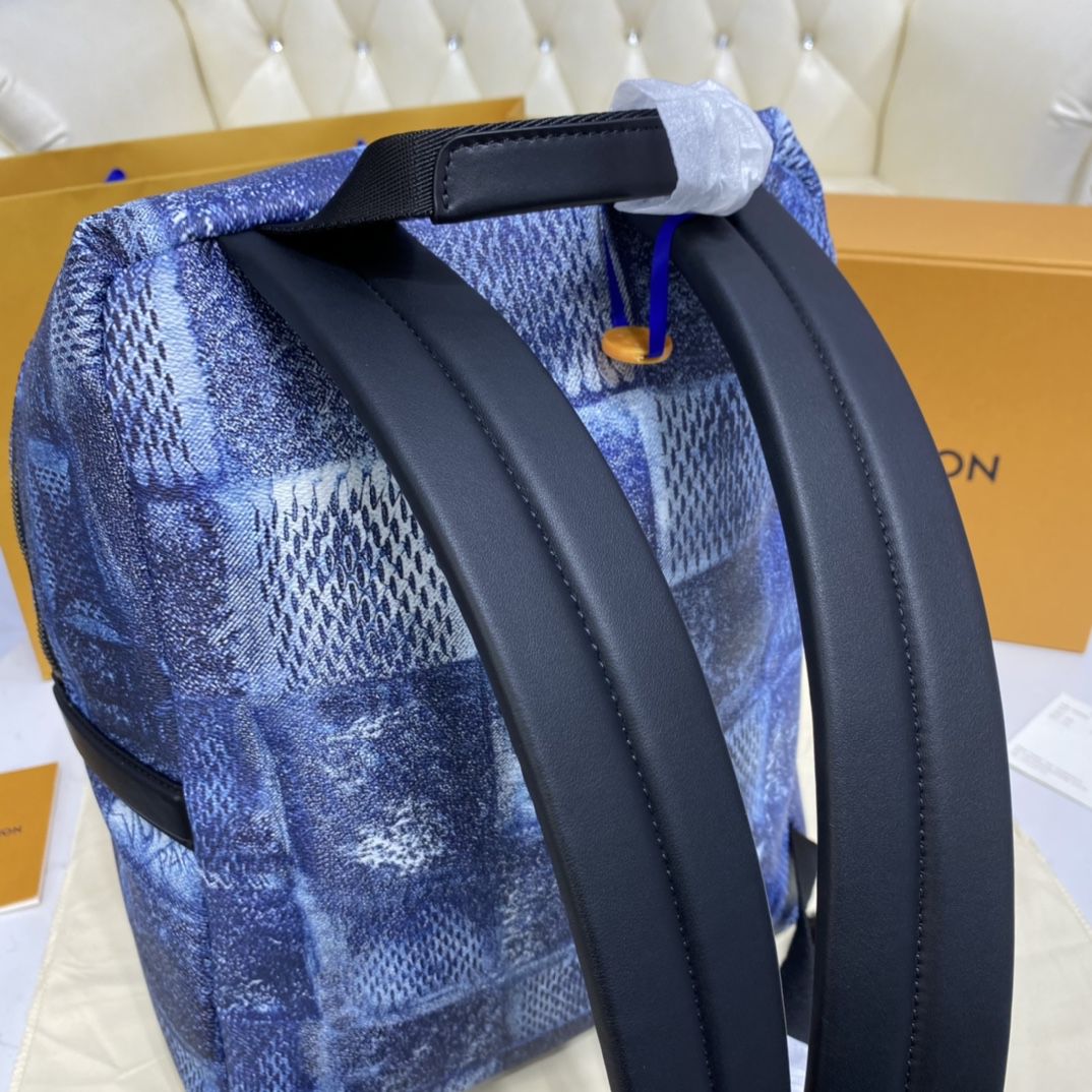 #n50060 l**is V*t*n damier salt canvas discovery backpack-ocean blue