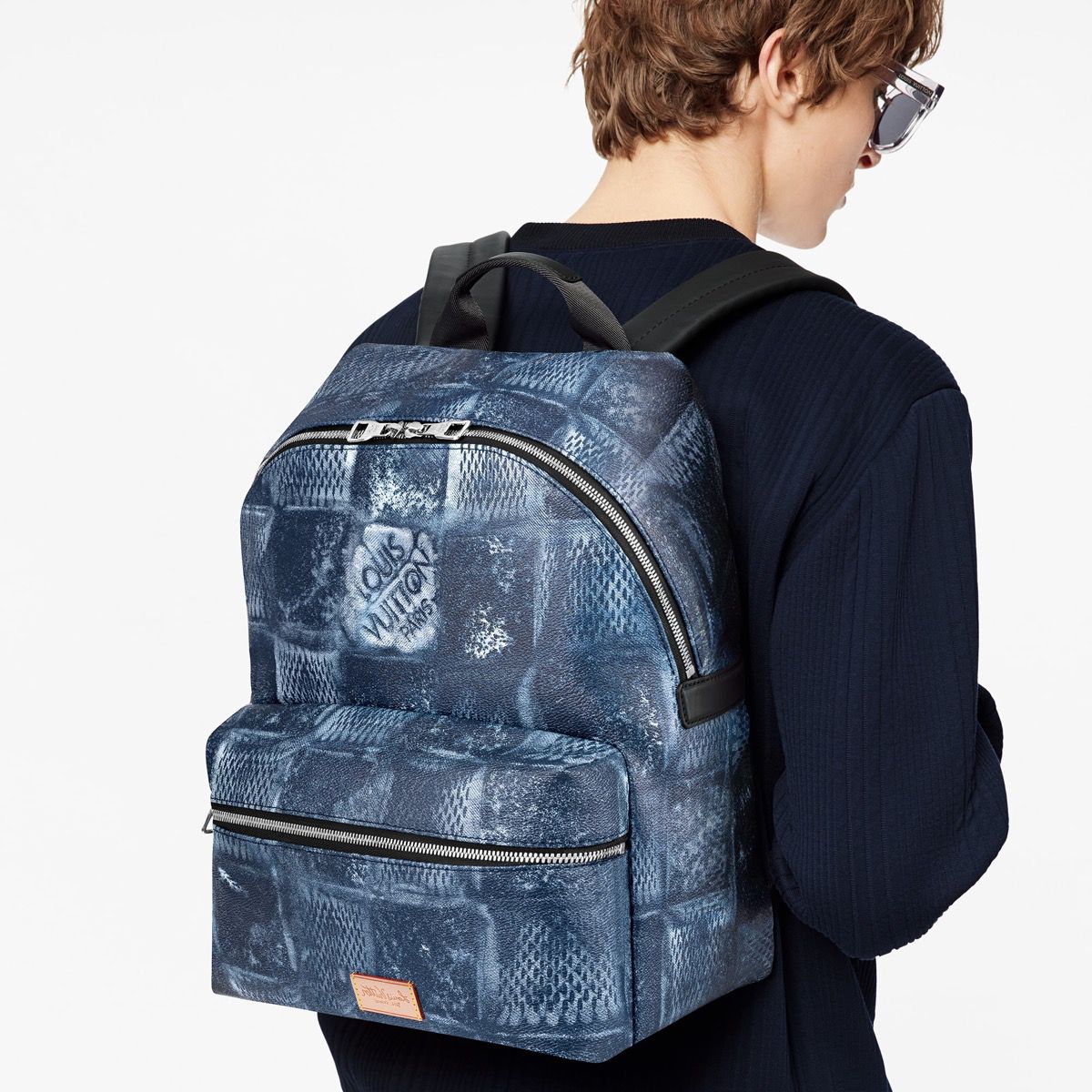 #n50060 l**is V*t*n damier salt canvas discovery backpack-ocean blue