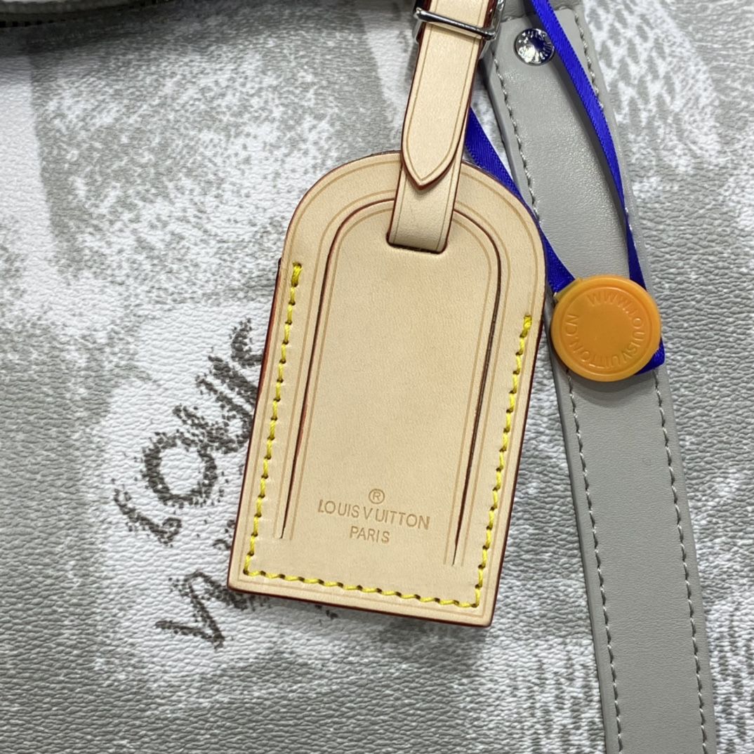 #n50069 l**is V*t*n damier salt canvas keepall bandouliere 50-stone gray