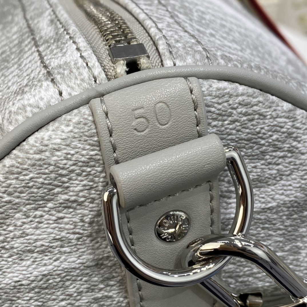 #n50069 l**is V*t*n damier salt canvas keepall bandouliere 50-stone gray