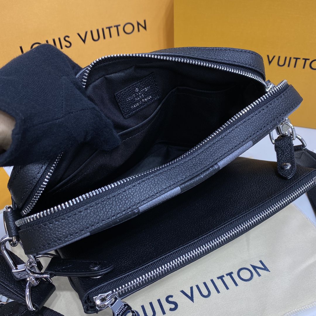 #n80401 l**is V*t*n damier checkerboard  trio messenger bag