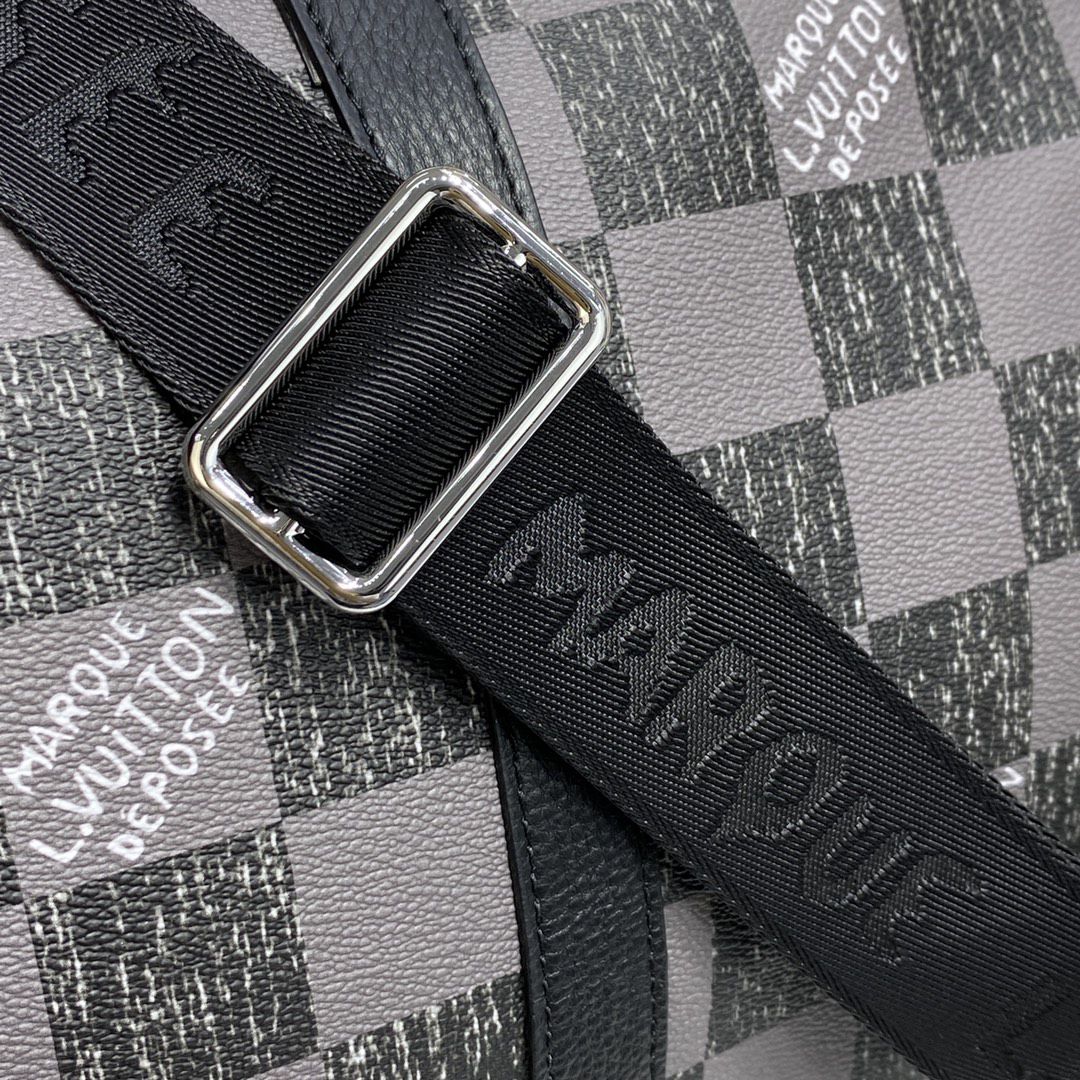 #n80404 l**is V*t*n damier checkerboard keepall bandoulière 45 bag-black