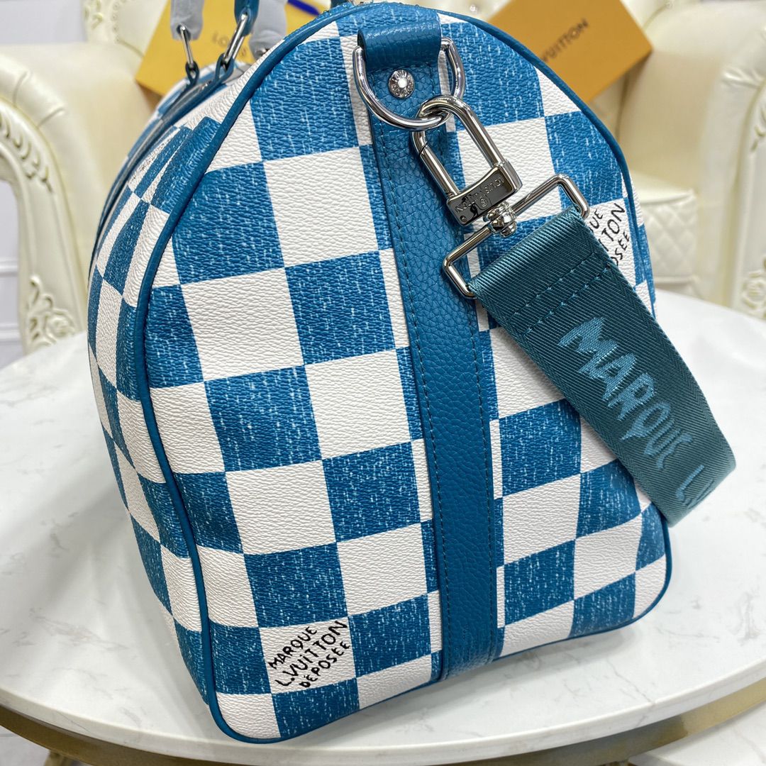 #n80404 l**is V*t*n damier checkerboard keepall bandoulière 45 bag
