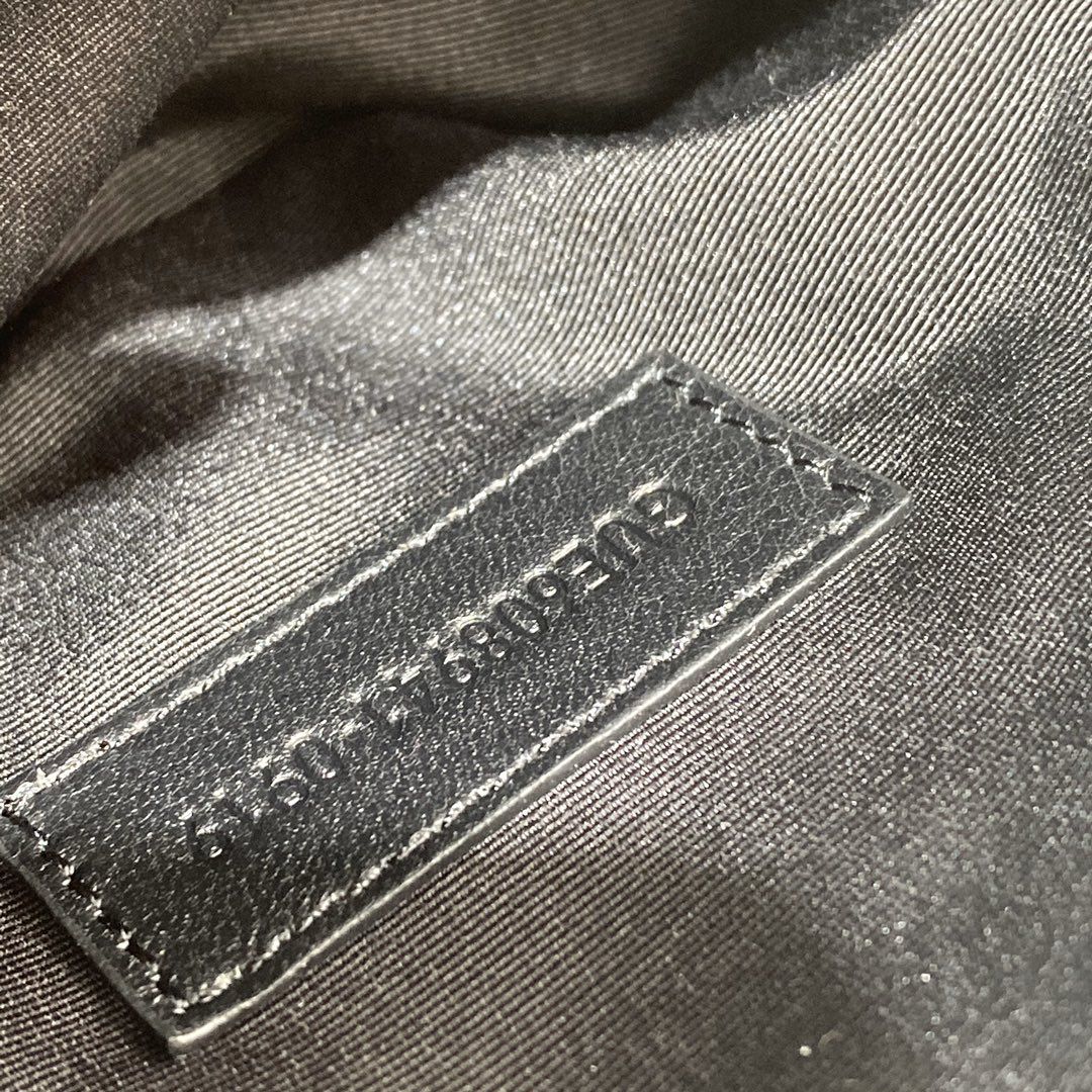 YSL Saint Laurent Becky Quilted Double-Zip Pouch-Crema