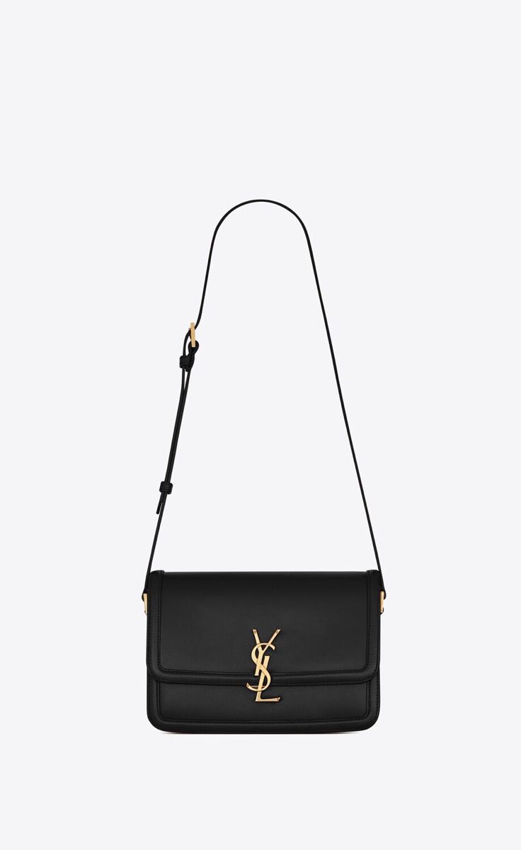 YSL SAINT LAURENT SOLFERINO MEDIUM SATCHEL IN BOX SAINT LAURENT LEATHER-BLACK